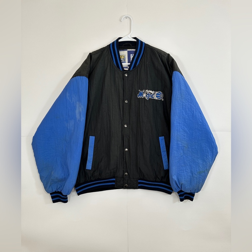 Vintage Orlando Magic Puffy Jacket Full Snap Size XL NBA Competitor Bomber Coat